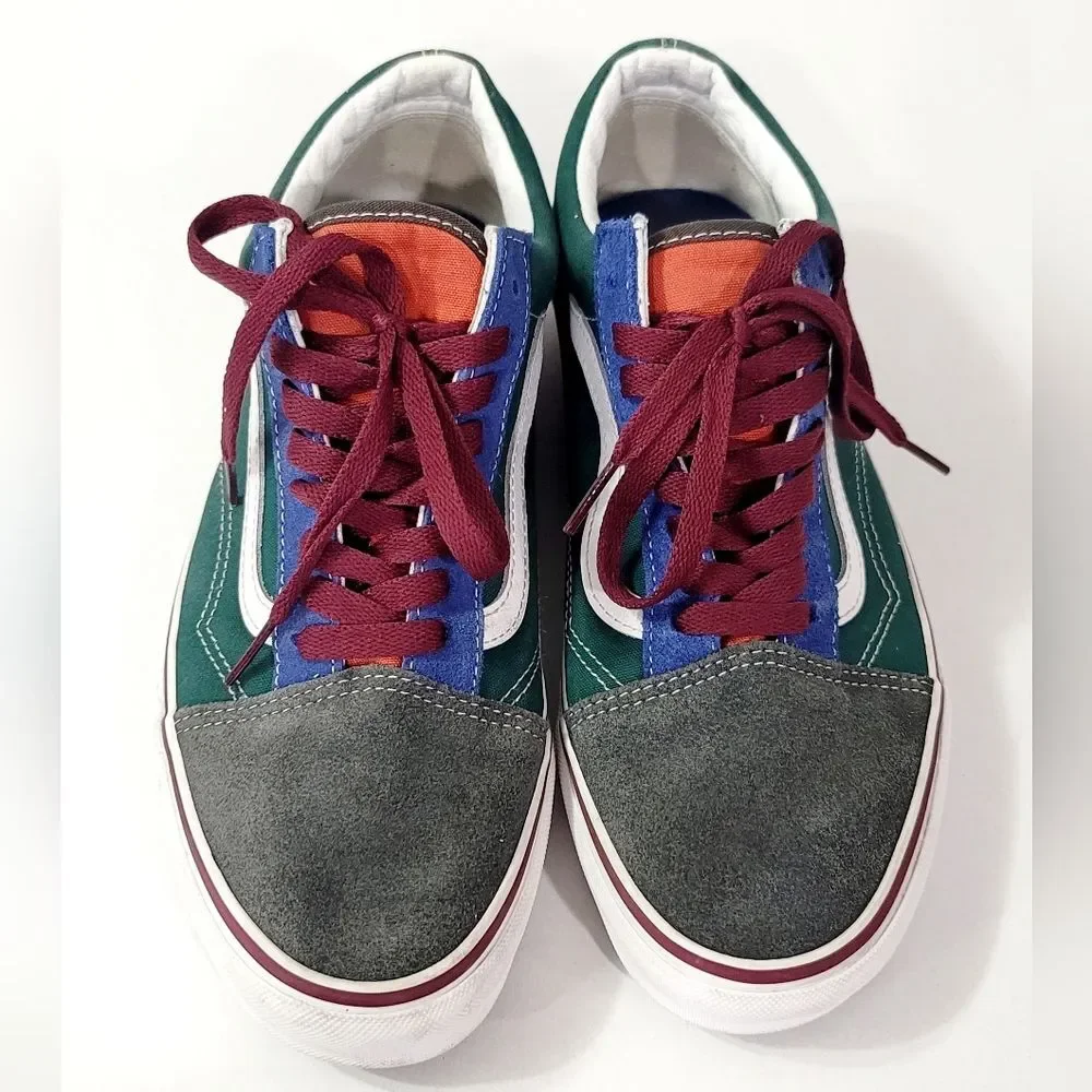 VANS Old Skool Yacht Club Sneakers Blue Green Yellow Colorblock 8.5M/10W EUC